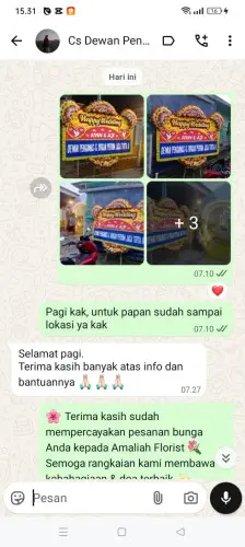 Testimonial Papan Bunga Pernikahan lamajang